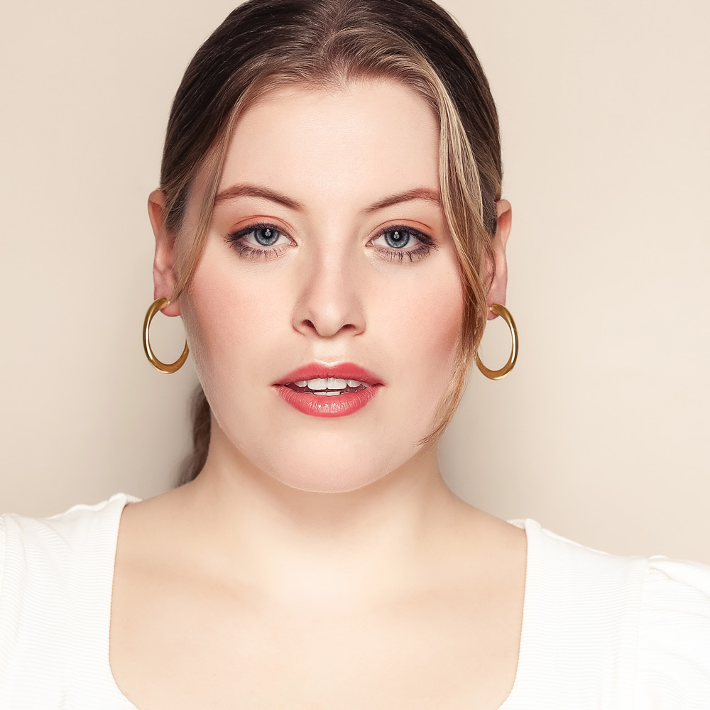 Yellow Gold Oval Tapered Hoop Earrings