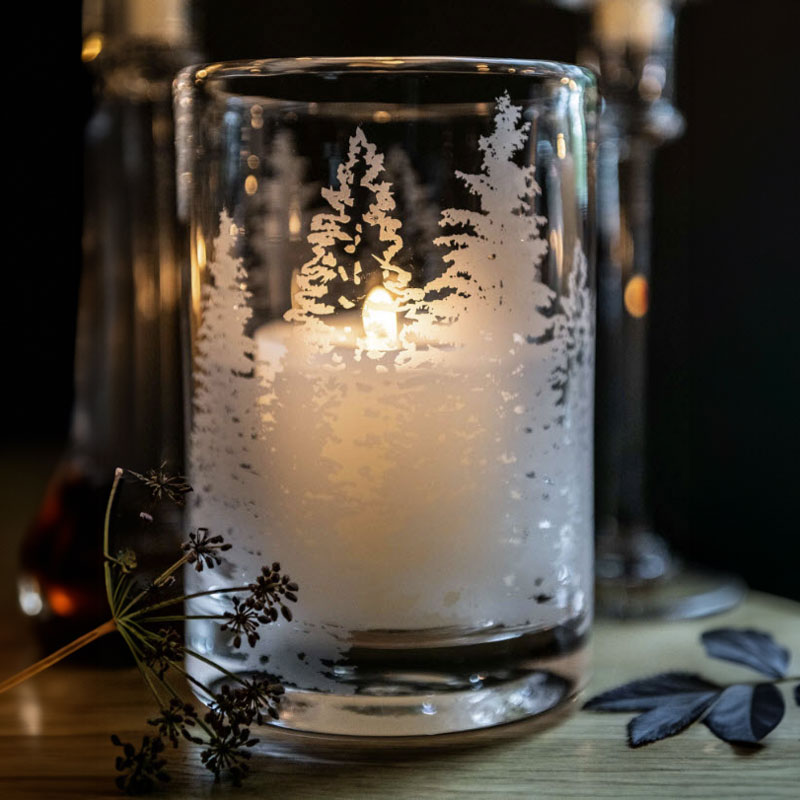 Simon Pearce Engravable Evergreen Hurricane, Medium