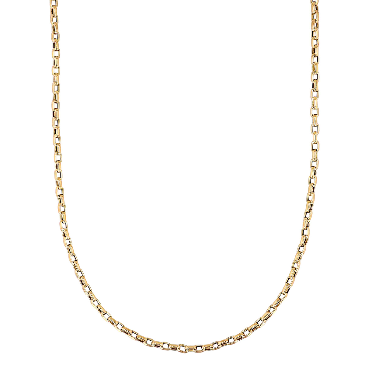 Roberto Coin Yellow Gold Fine Gauge Square Link Chain Necklace, 22