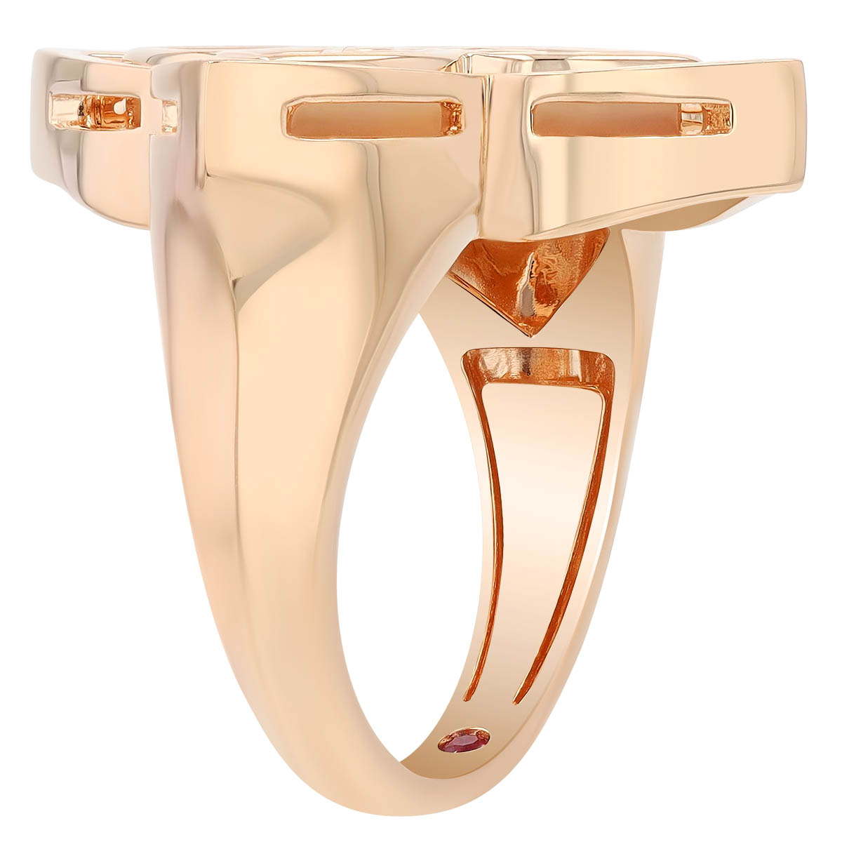 Roberto Coin Venetian Princess Pirouette Pave & Mother of Pearl Ring in Rose Gold