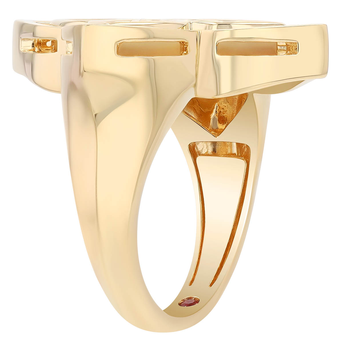 Roberto Coin Venetian Princess Pirouette Pave & Mother of Pearl Ring in Yellow Gold