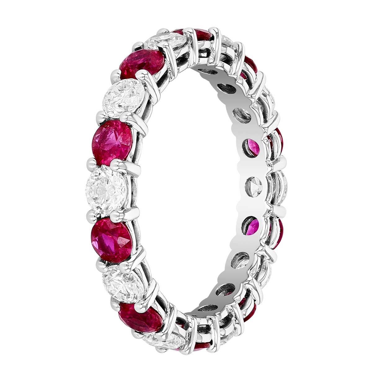 Ruby & Diamond Alternating Eternity Ring in Platinum