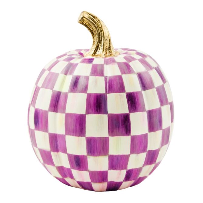 MacKenzie-Childs Plum Check Pumpkin, Small
