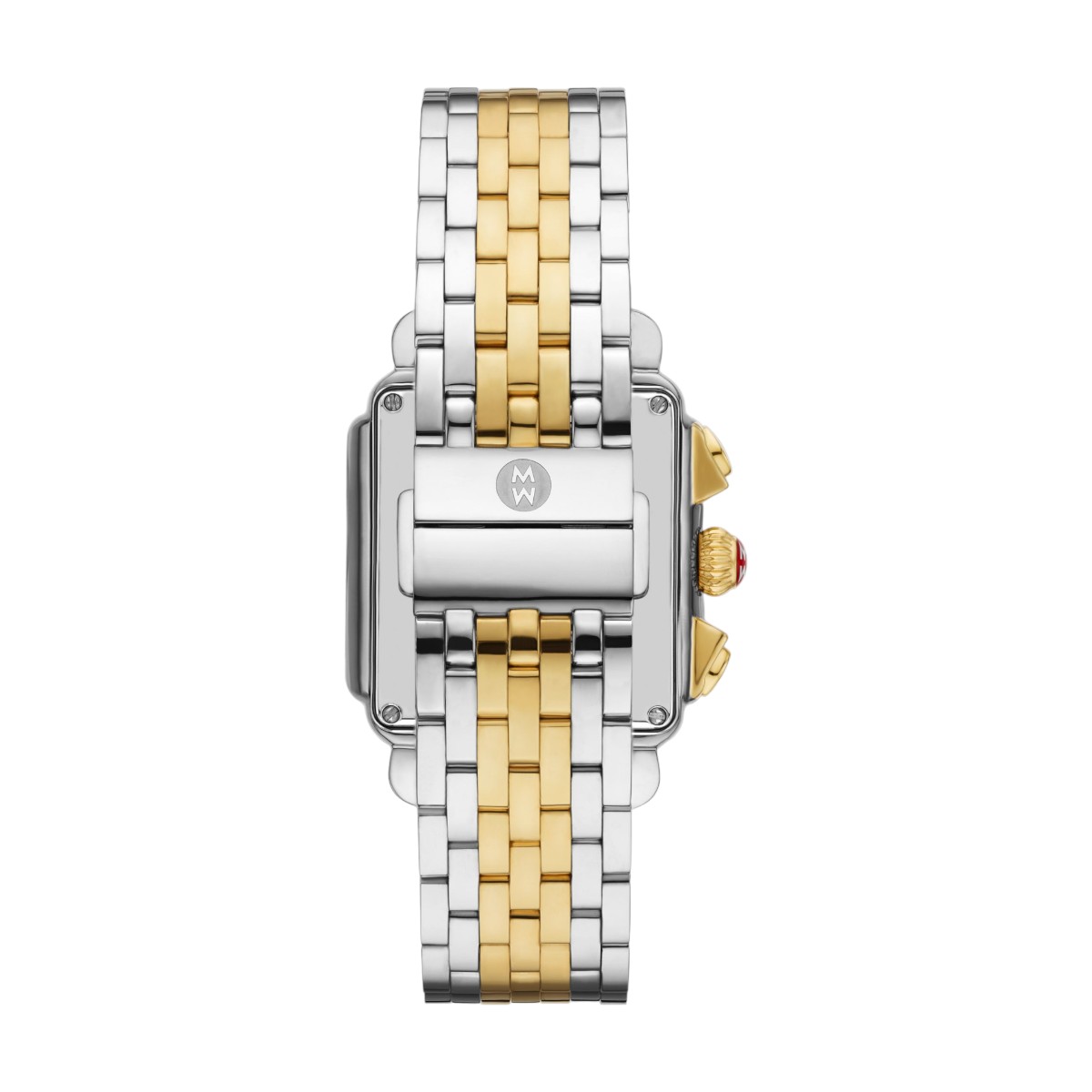 Michele Deco Two-Tone 18K Gold-Plated Diamond 35mm Watch, Black Dial