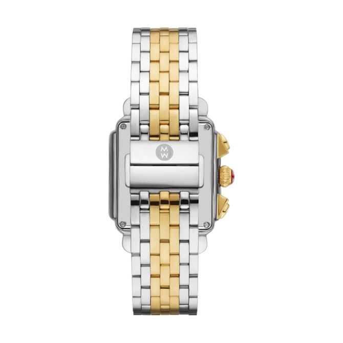 Michele Deco Two-Tone 18K Gold-Plated Diamond 35mm Watch, Black