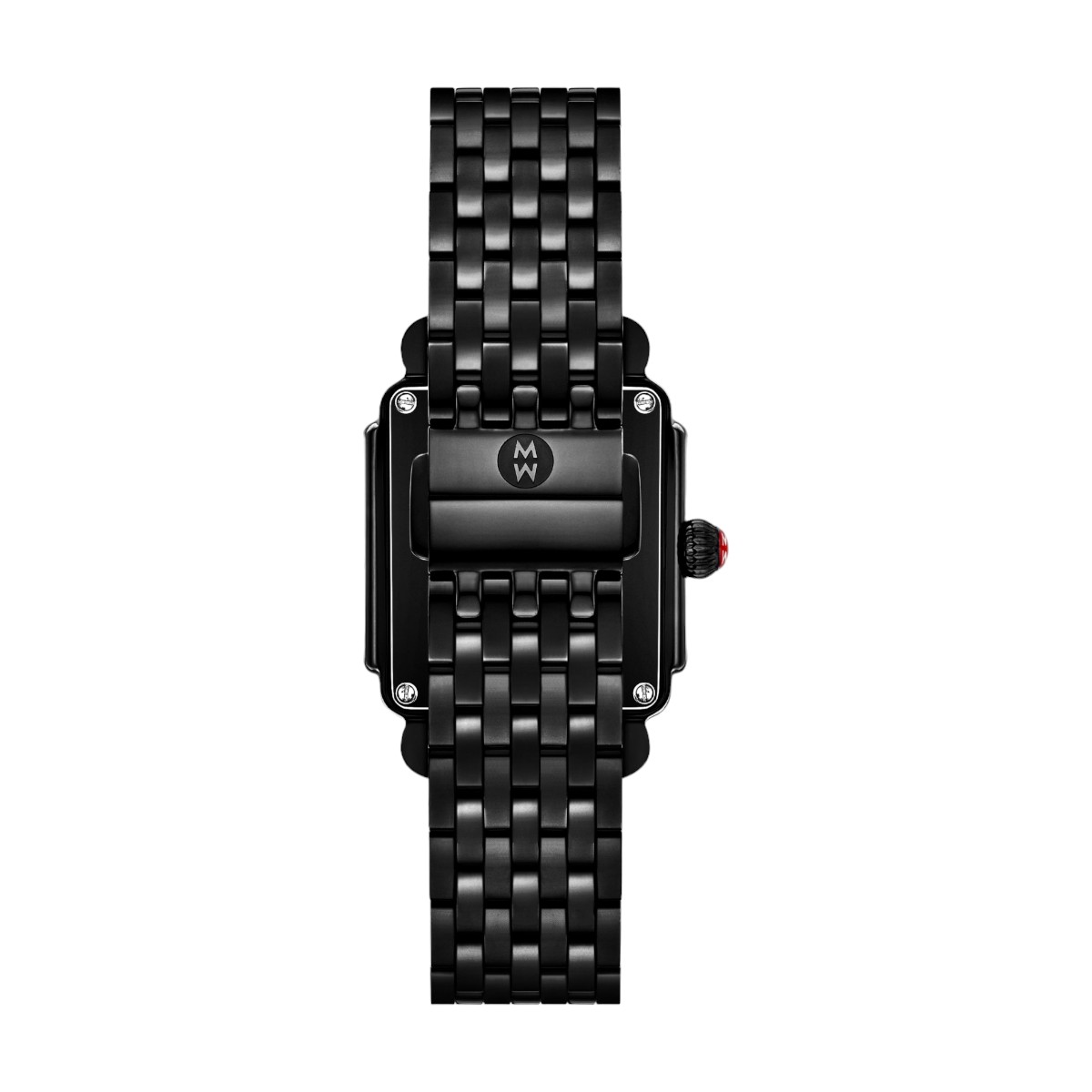 Michele Deco Madison Mid Noir Stainless Steel Diamond 31mm Watch, Black Dial