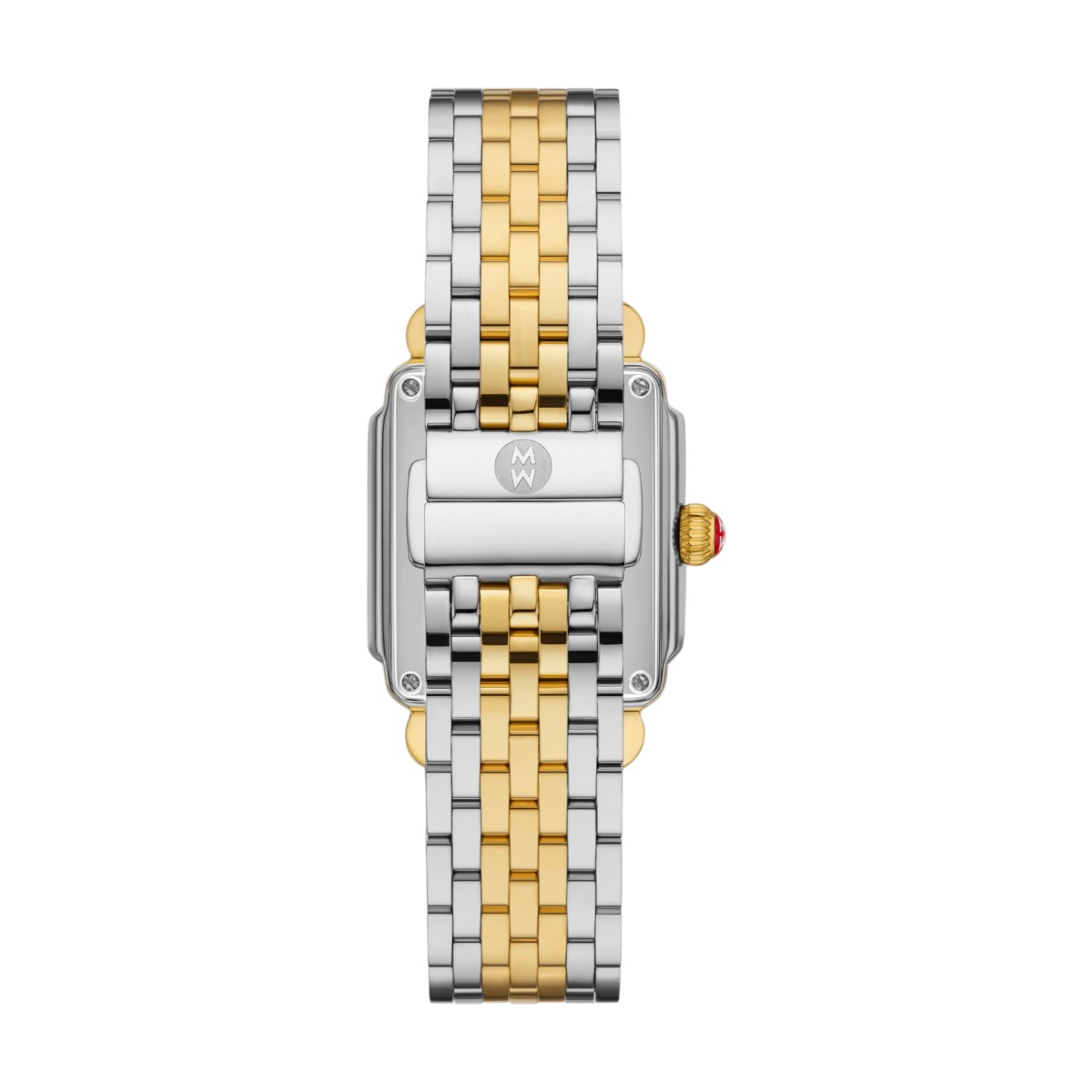 Michele Deco Madison 18K Gold-Plated Stainless Steel Noir Leather 36mm Watch, Black Dial
