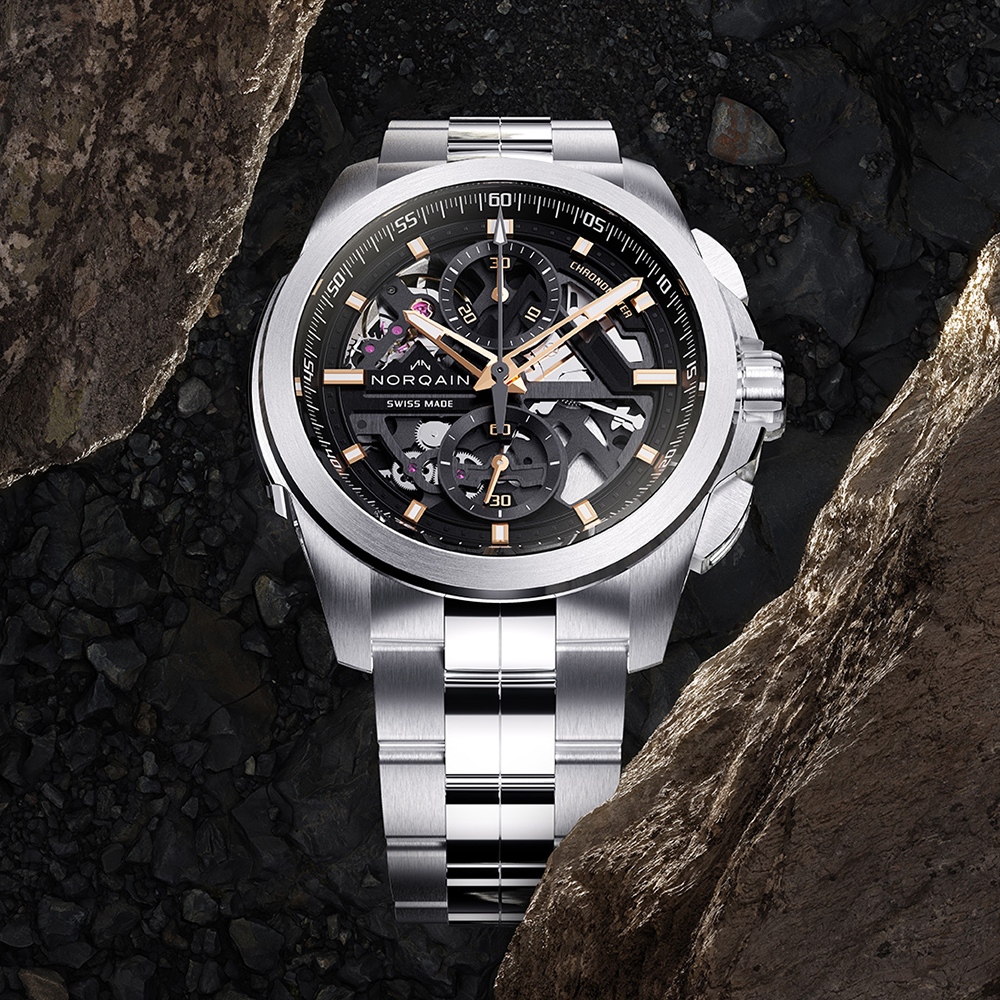 Norqain Independence Skeleton Chrono 42 mm Steel Bracelet Watch