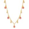 Marika Tourmaline & Diamond Bezel Set Dangle Station Necklace in Yellow Gold, 17"