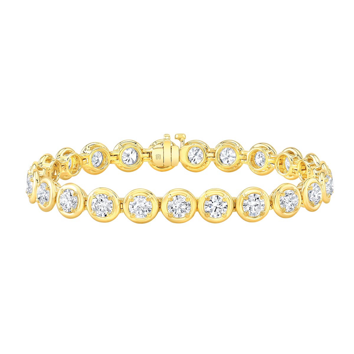 Rahaminov Round Diamond Tennis Bracelet in Yellow Gold, 6.75