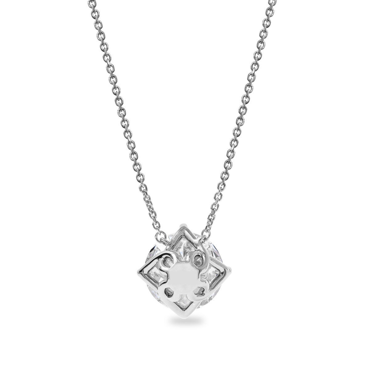 Clarity Diamond Signature Lab-Grown Round Diamond Solitaire Pendant in White Gold, 3.15 ct