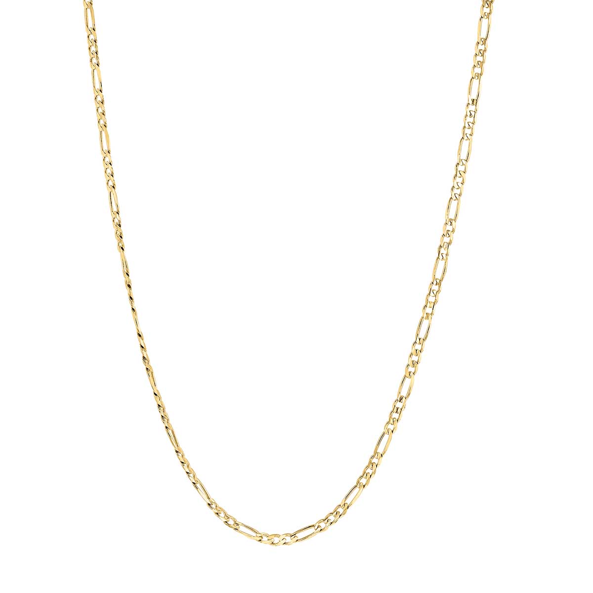 Yellow Gold 3.2mm Figaro Chain, 22
