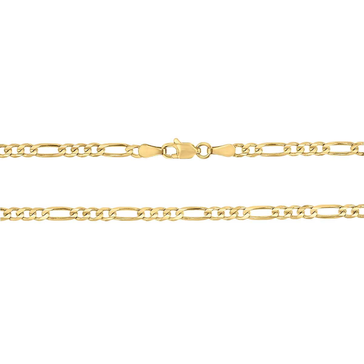 Yellow Gold 3.2mm Figaro Chain, 22