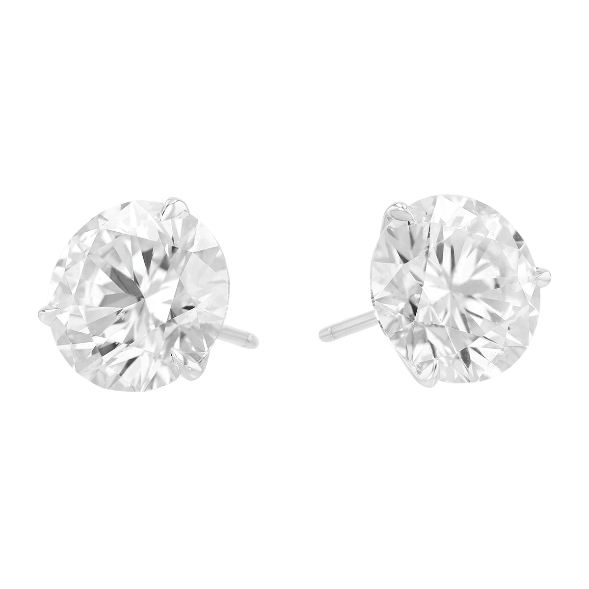 Rahaminov Round Diamond Stud Earrings in White Gold, 8.21 cttw