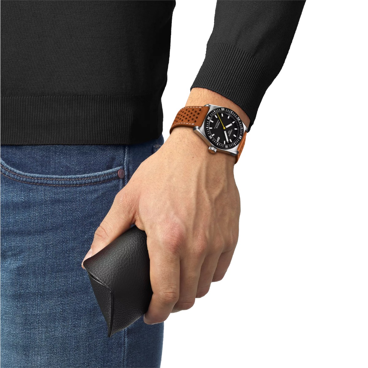 Tissot PR516 Powermatic 80 38mm Men's Watch, Black Dial