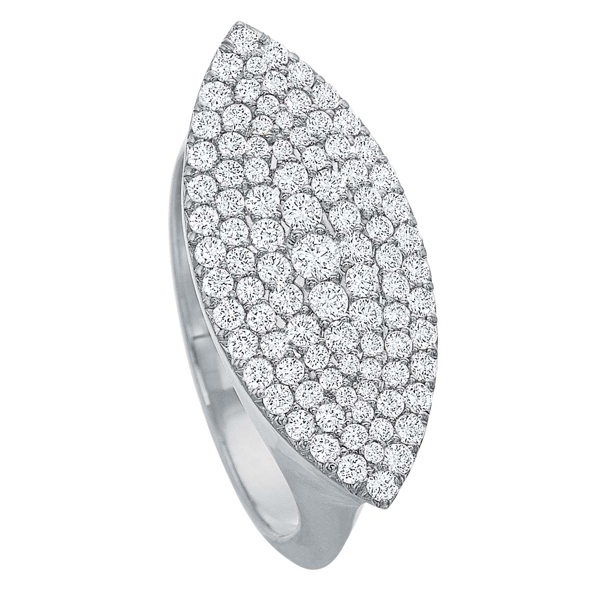 Diamond Pavé Marquise East-West Ring in Platinum