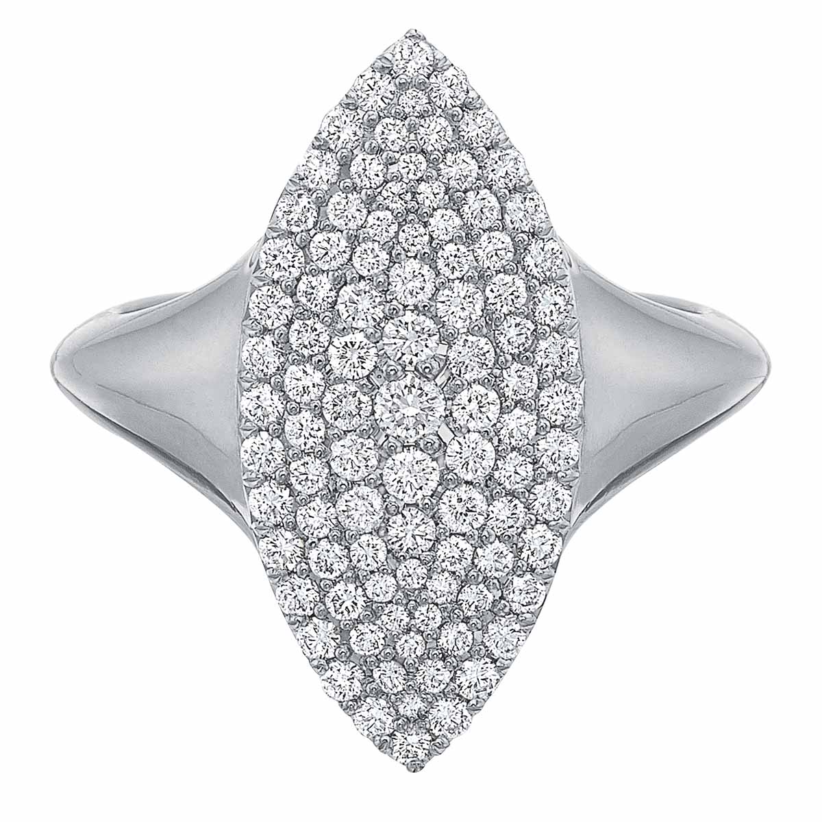 Diamond Pavé Vertical Marquise Ring in Platinum