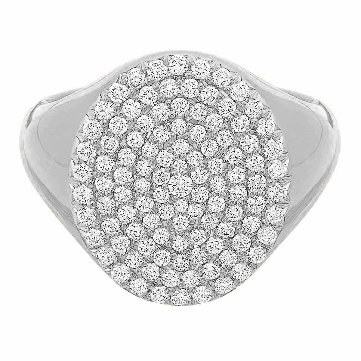 Diamond Pavé Oval Ring in Platinum