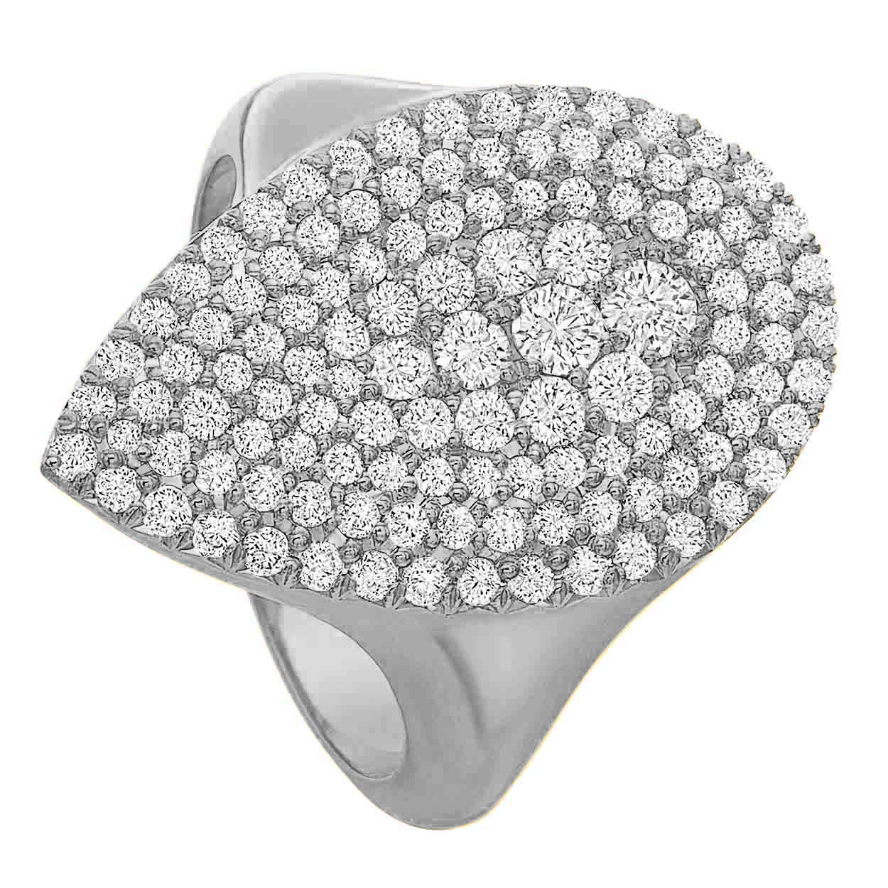 Diamond Pavé Pear Shape Ring in Platinum