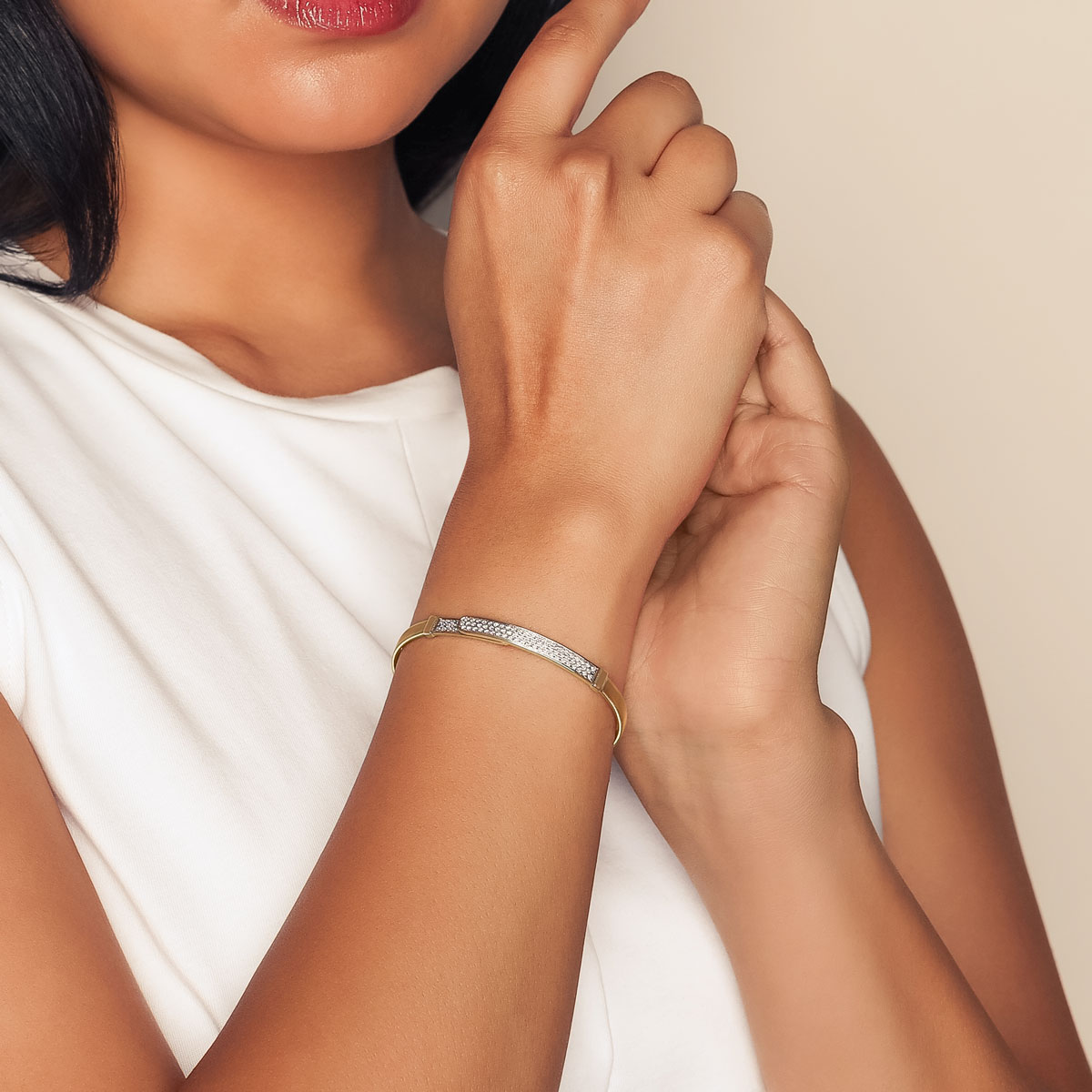 Marco Bicego Masai Diamond Pave Bangle in 18K Yellow & White Gold