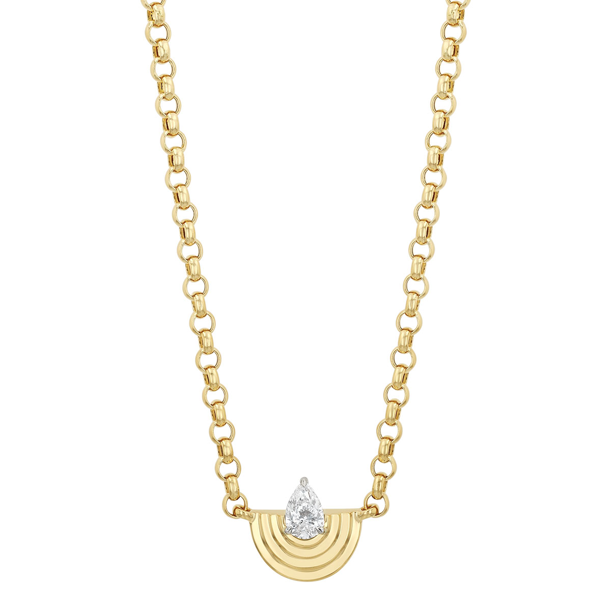 Phillips House Stories Pear Shape Diamond Demi Layered Pendant in Yellow Gold & Platinum, 18