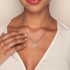 Borsheims Signature Collection Lab-Grown Diamond Cross Pendant in White Gold, 18"