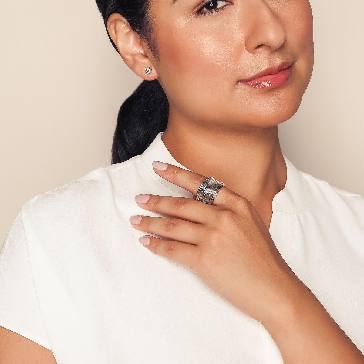 Pesavento DNA Spring Sterling Silver Multi-Strand Ring