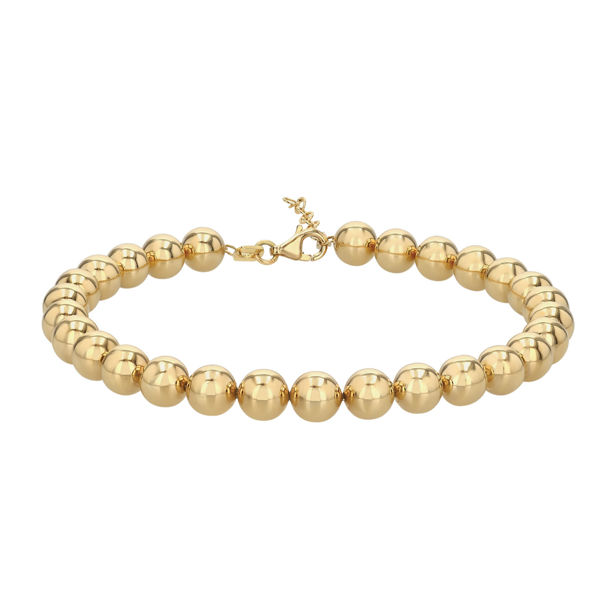 Yellow Gold Ball Chain Bracelet, 6 mm, 7.5