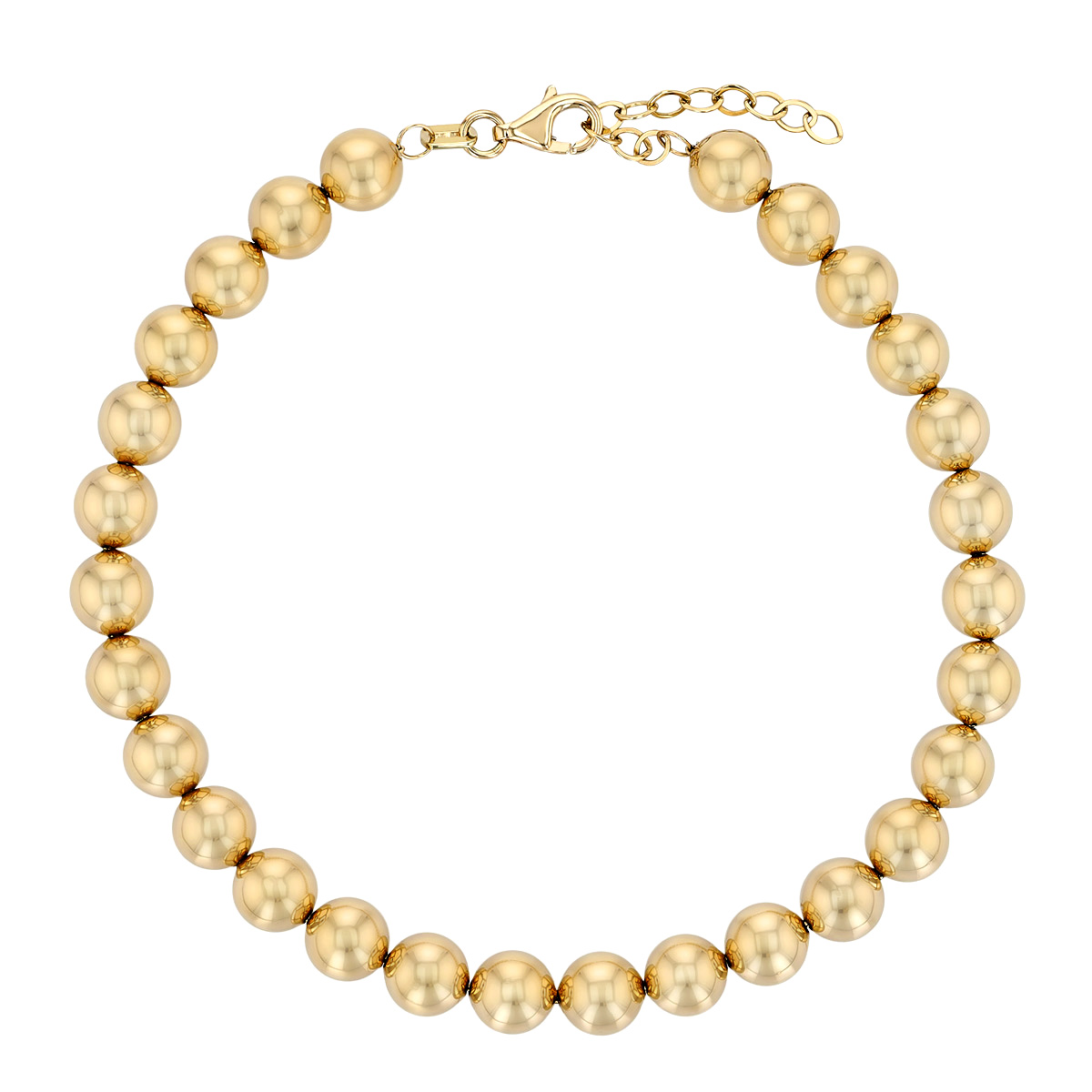 Yellow Gold Ball Chain Bracelet, 6 mm, 7.5