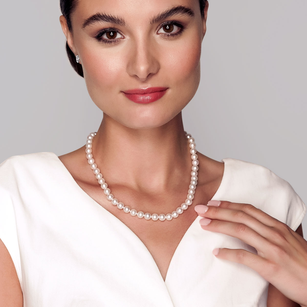 Mikimoto Akoya Cultured Pearl Convertible Necklace with White Gold & Diamond Clasp, 7.5-8 mm