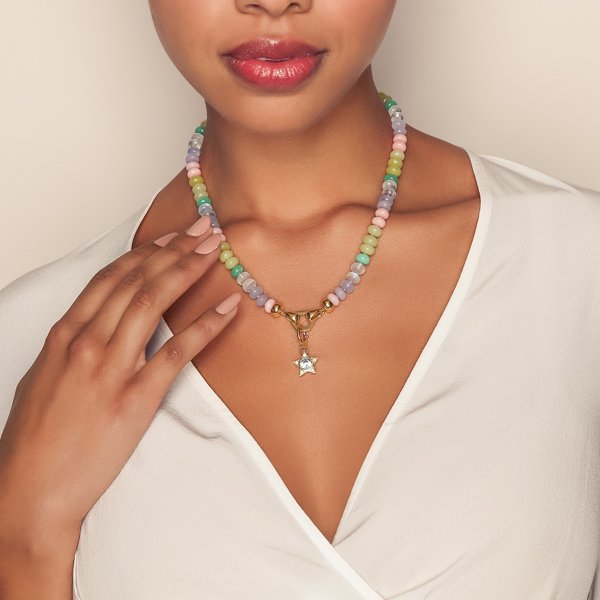 Harwell Godfrey Bezel Set Tanzanite & Diamond Star Charm in Yellow Gold