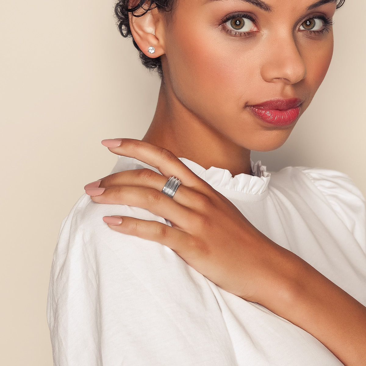 Pesavento Sterling Silver 8 Strand DNA Spring Ring