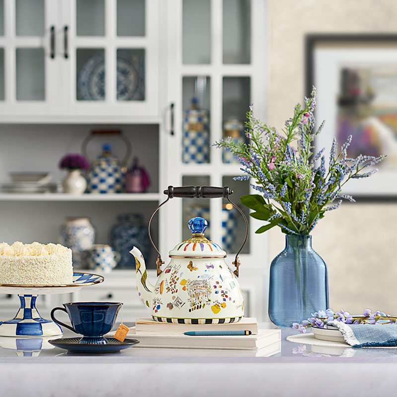 MacKenzie-Childs Sketchbook Tea Kettle, 2QT