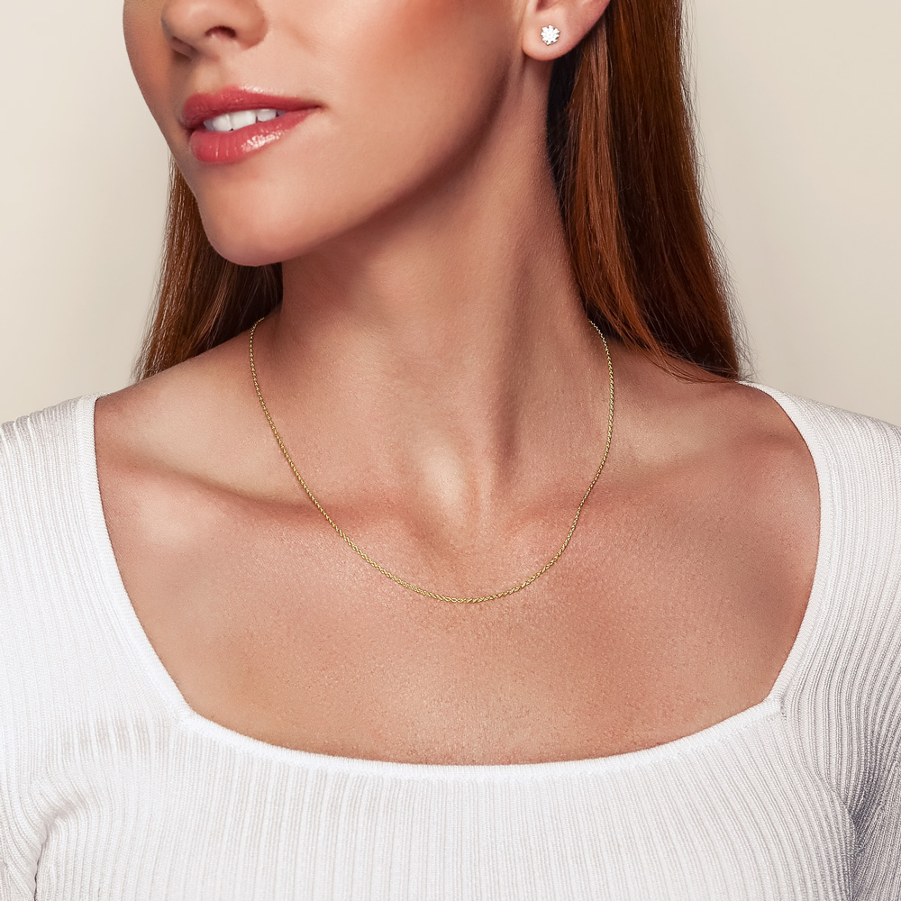 Yellow Gold 1.50 mm Cable Chain Necklace, 18