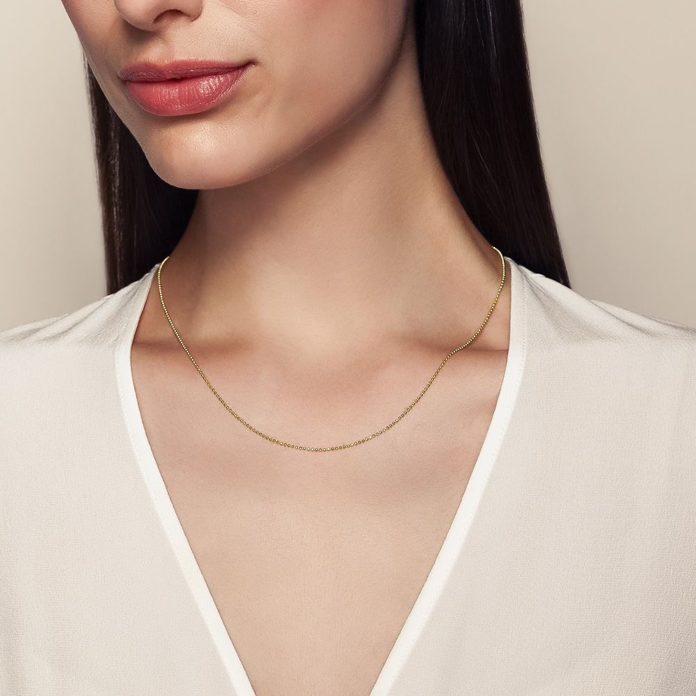 Yellow Gold 1.2 mm Ball Chain, 18