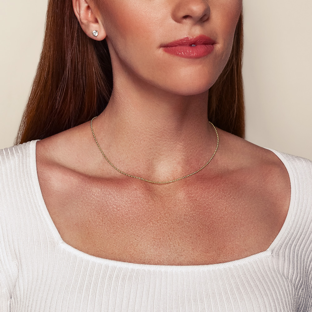 Yellow Gold 1.56 mm Rope Chain, 16