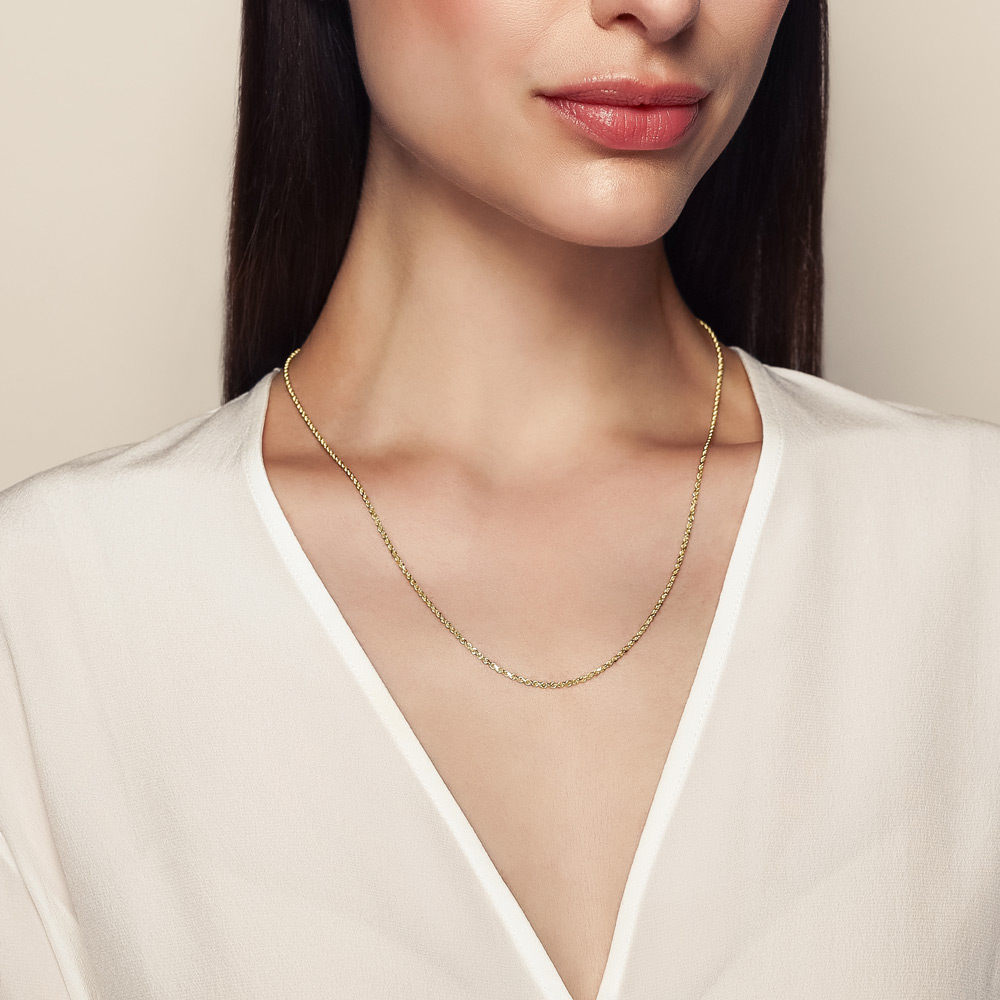 Yellow Gold 1.8 mm Rope Chain, 20