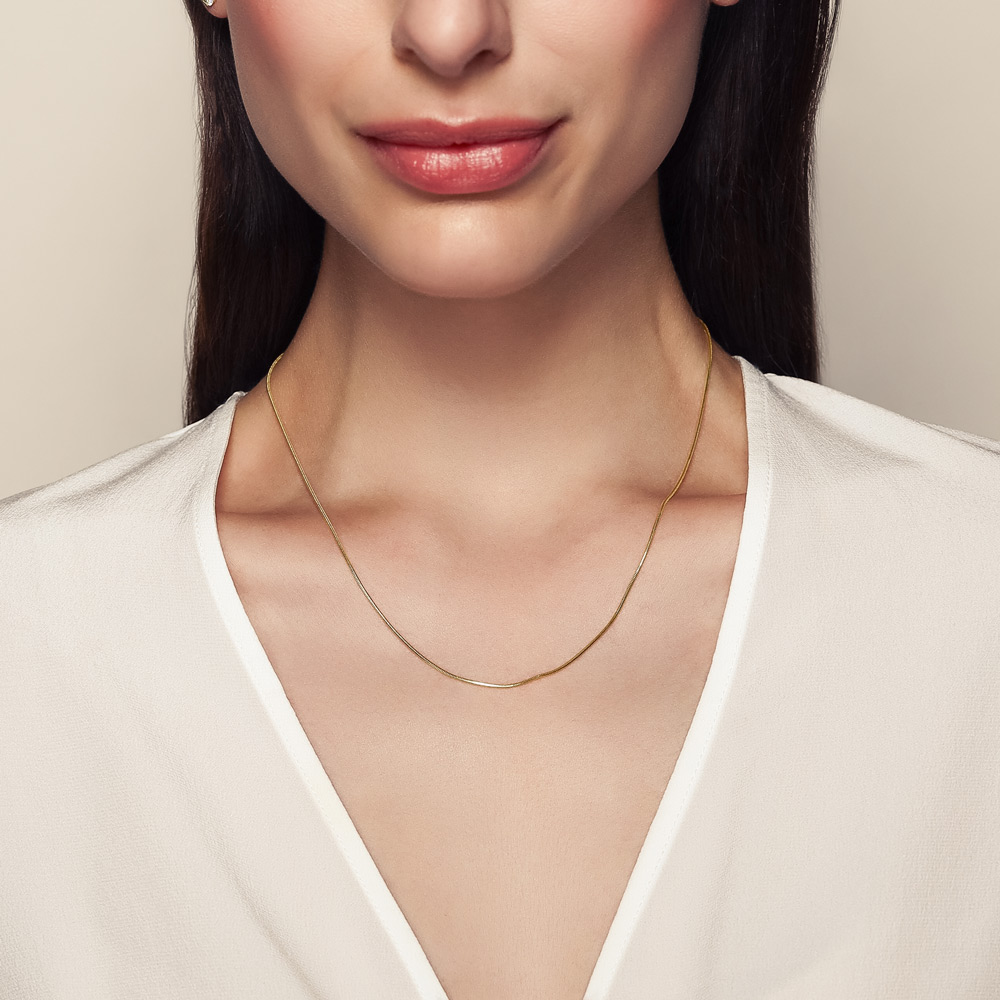 Yellow Gold 1.00 mm Snake Chain, 18