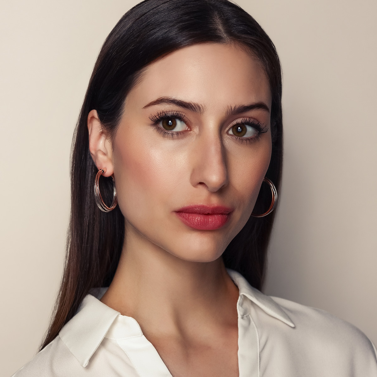Pesavento DNA Spring Multi Strand Hoop Earrings in Sterling Silver & Rose Tone