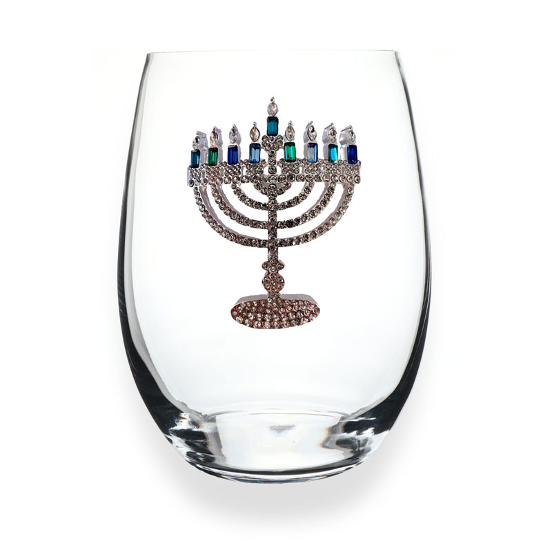 The Queens' Jewels Menorah Stemless Wine Glass