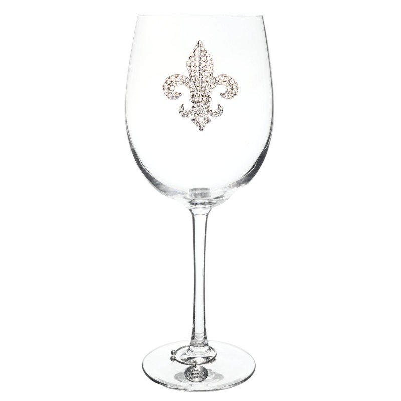 The Queens' Jewels Diamond Fleur De Lis Stemmed Wine Glass