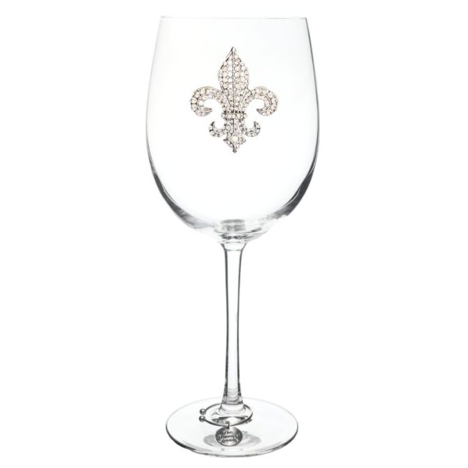 The Queens' Jewels Diamond Fleur De Lis Stemmed Wine Glass