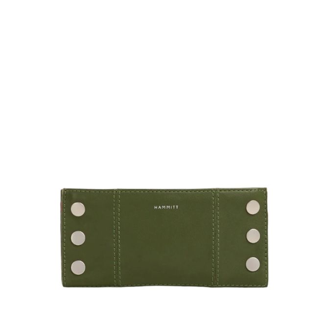 Hammitt 110 North Wallet, Landscape Green and Brushed Silver Hardware