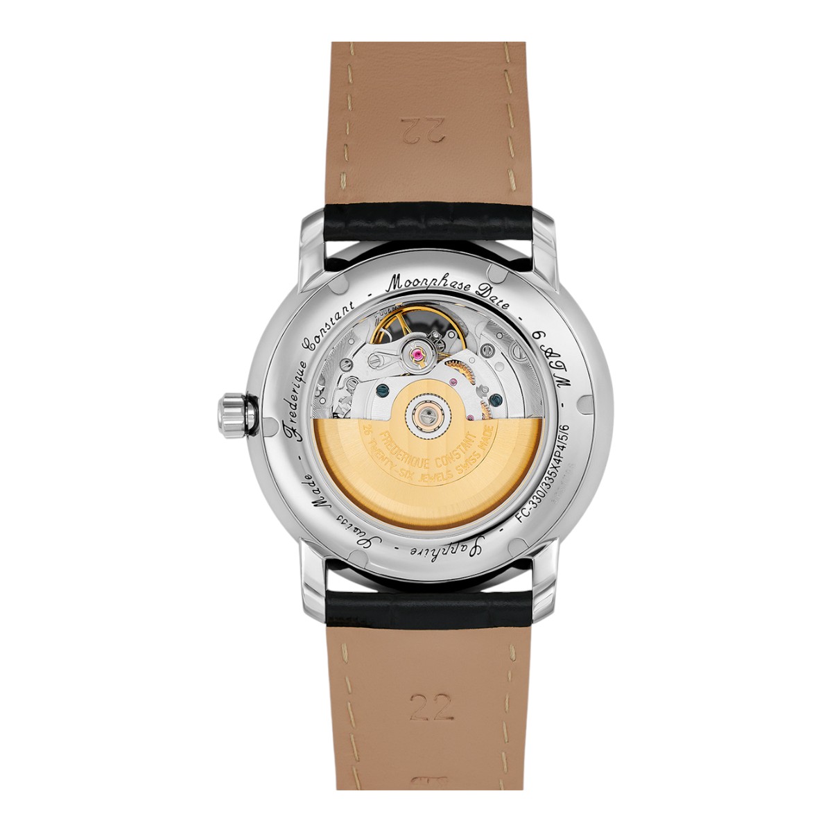 Frederique Constant Classics Heart Beat Moonphase Date 40mm Men's Watch, Silver Dial