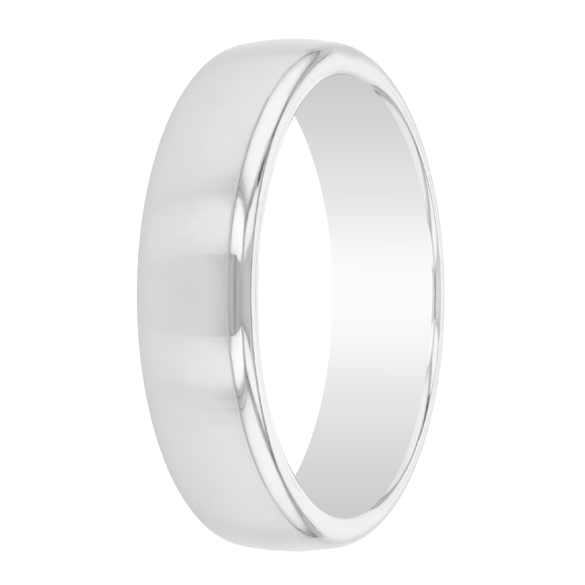Benchmark Rings White Gold Euro Comfort Fit Men's Wedding Band, 5.5 mm, Size 9