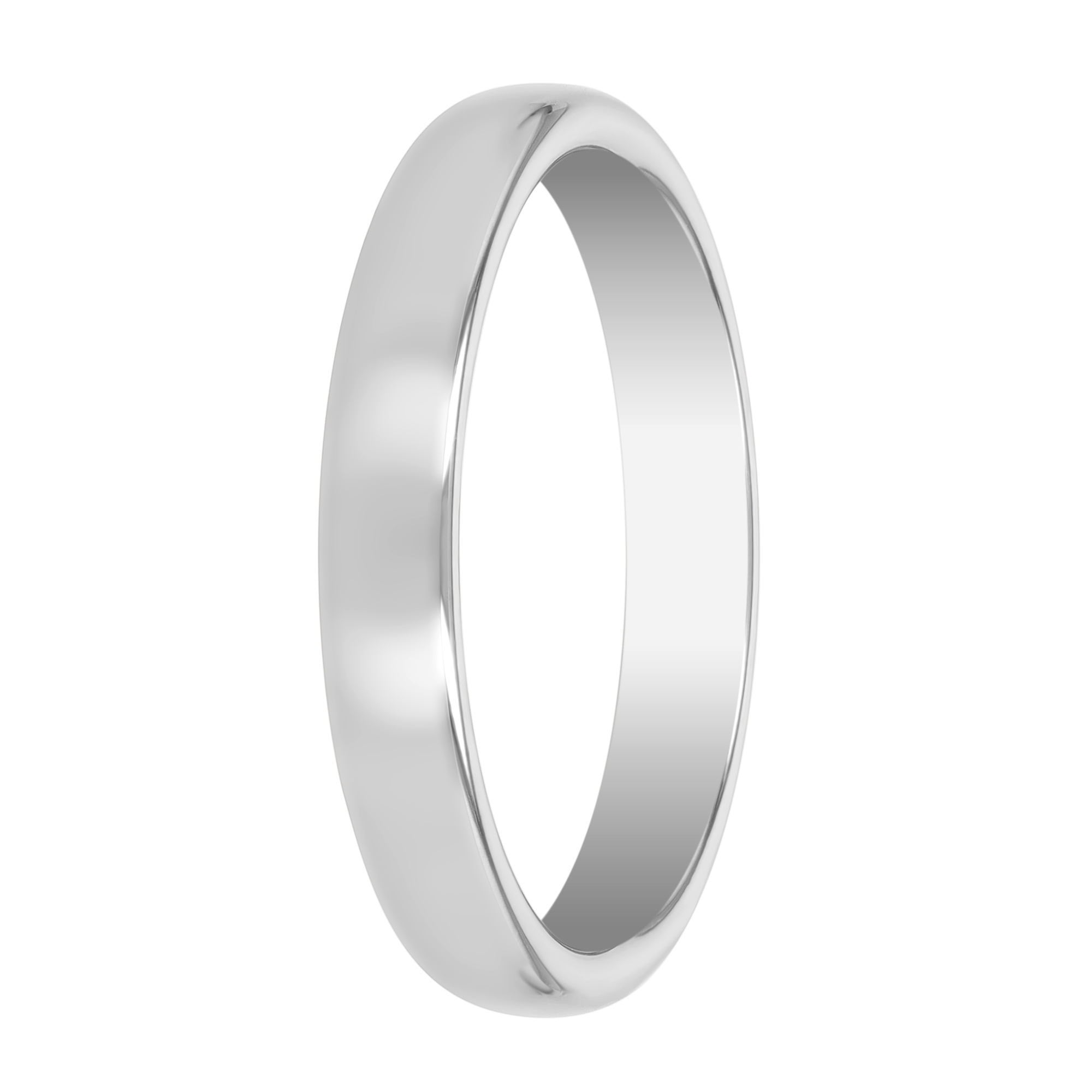 Benchmark Rings White Gold Euro Comfort Fit Men's Wedding Band, 3.5 mm, Size 9