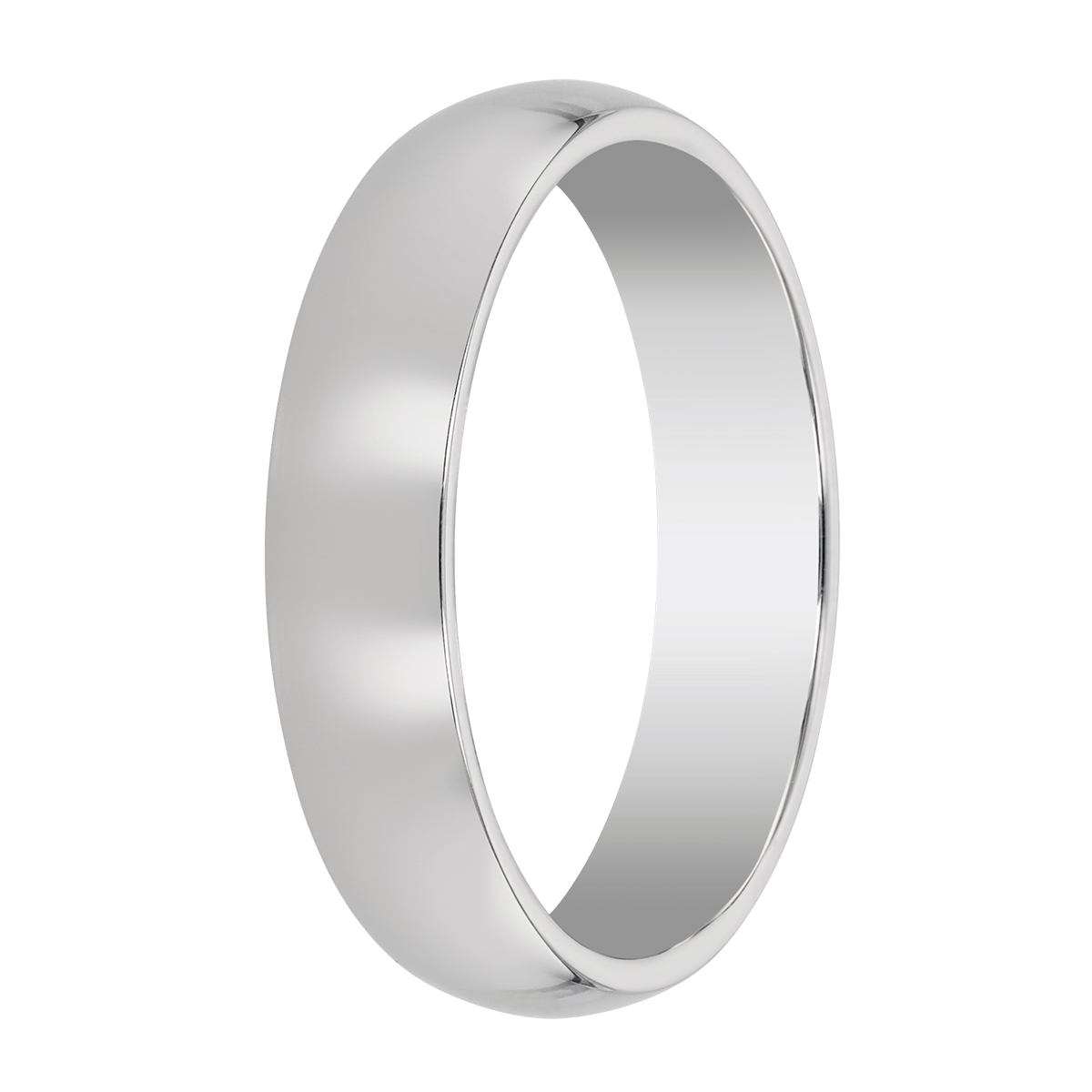 Benchmark Rings White Gold Dome Comfort Fit Men's Wedding Band, 5 mm, Size 9