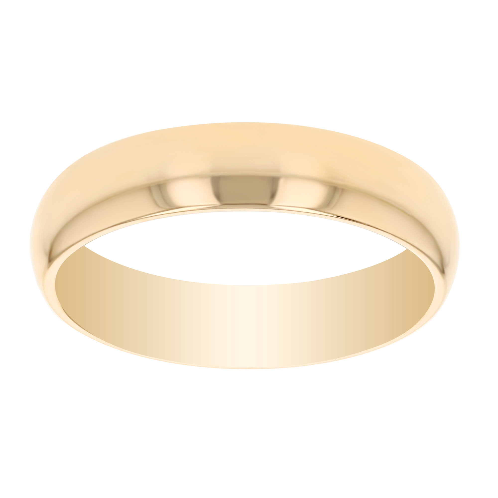 Benchmark Rings Yellow Gold Dome Comfort Fit Men's Wedding Band, 5 mm, Size 9