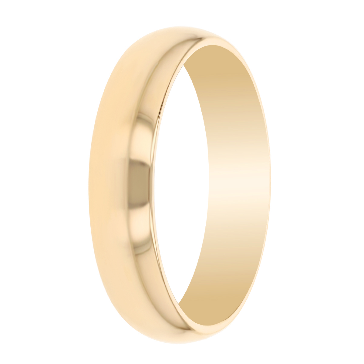 Benchmark Rings Yellow Gold Dome Comfort Fit Men's Wedding Band, 5 mm, Size 9