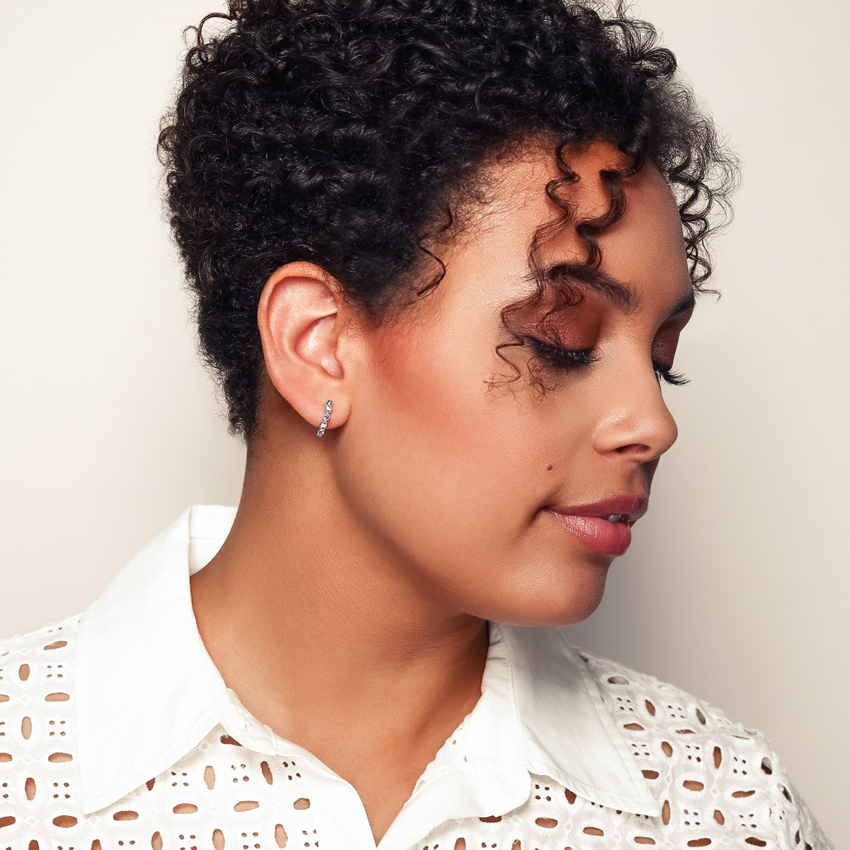 Amethyst & Diamond Bezel Set Hoop Earrings in White Gold